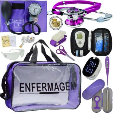 Imagem de Kit Enfermagem Premium Basico - Love Saude, ROXO TRANSPARENTE PAMED