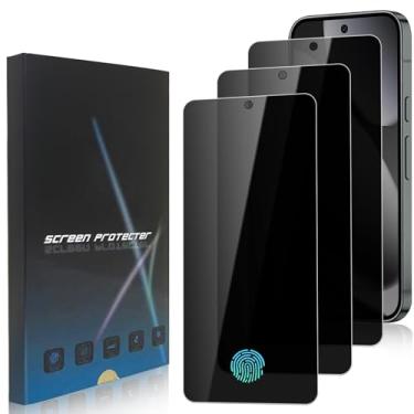 Imagem de zonyee Pacote com 3 protetores de tela de privacidade para Google Pixel 10 Pro XL, película de vidro temperado antiespião de dureza 10H para Google Pixel 10 Pro XL 6,8 polegadas, compatível com leitor