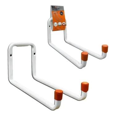 Imagem de 2X 2 Suporte Aço Multiuso 20Kg Parede Bike Mangueira Escada