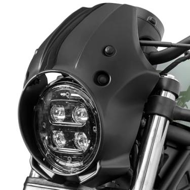 Imagem de Lorababer Capa de para-brisa para para-brisas de carenagem de farol de motocicleta compatível com Rebel 500 300 CMX500 CMX300 2017-2025 2020 2021 2022 2023 2024 (preto)