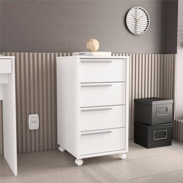Imagem de Gaveteiro Maia 4 Gavetas Branco Politorno Móveis