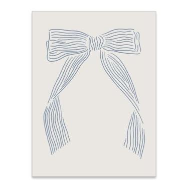 Imagem de rumlud Cartazes de arco aquarela azul claro bonito coquete feminino arte de parede em tela minimalista impressão de pintura de caubói costeiro decoração de parede 30,5 x 40,6 cm sem moldura