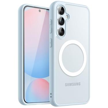 Imagem de JETech Capa Magnética para Samsung Galaxy S24 FE, Compatível com MagSafe, Case Capinha para Translúcida Fosca Traseira à Prova de Choque (Azul)