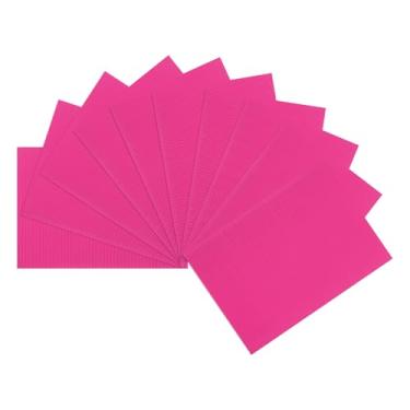 Imagem de uxcell 10 folhas de papel de papelão ondulado, rosa vermelha, 35,5 x 25,4 cm, para projetos de artesanato e bricolage