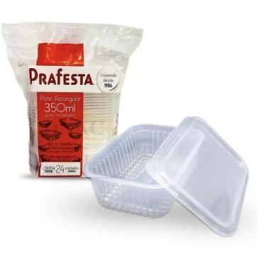 Imagem de Pote retangular com tampa 350ml c/ 24 un - Prafesta