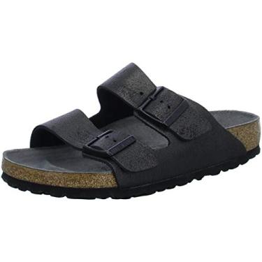 Imagem de Sand lias de couro unissex Birkenstock Arizona, Washed Metallic Antique Black, 8-8.5 Women/6-6.5 Men