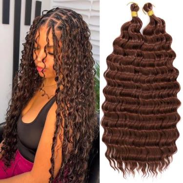 Imagem de Braiding Hair EERYA Long Curly 18 polegadas Deep Ocean Wave x2