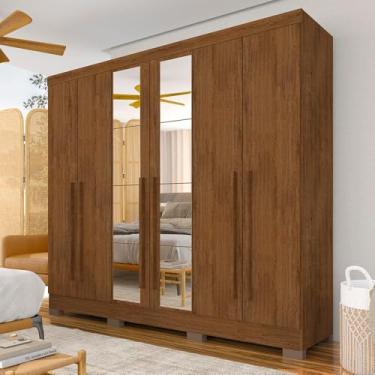 Imagem de Roupeiro Casal 6pts 2gav Com Espelho Ester Freijó - M.a Freijó