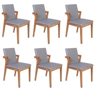 Imagem de Conjunto 6 Cadeiras Estofadas Luna Cinza Escuro