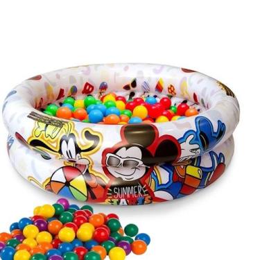Imagem de Piscina Banheira Inflável Mickey 37 Litros Infantil Criança Menino Com