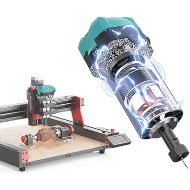 Imagem de Twotrees Roteador de Madeira 30000RPM para Máquina CNC, Ferramenta de Tupia de Madeira Compacta de 110V 800W para Marcenaria, Aparador Manual Elétrico, Pinças de 1/4’’