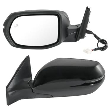 Imagem de JDMSPEED Espelho retrovisor do lado esquerdo do motorista compatível com Honda CRV 2017-2022 manual dobrável vidro elétrico aquecido ponto cego luz de seta preto substituição #76251T1WA01ZF (9 pinos)