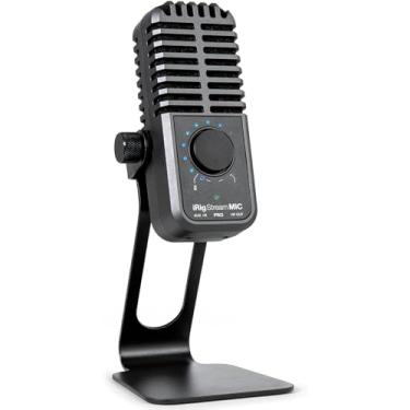 Imagem de IK Multimedia Microfone iRig Stream Mic Pro com interface de áudio integrada para iPhone, iPad, Android, computador USB, perfeito para podcast, canto, gravação e jogos