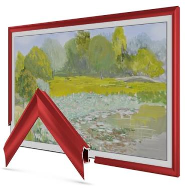 Imagem de Moldura para TV Candy Apple Red Prismatic 81.3 cm Alloy Deco - Compatível APENAS com TVs Samsung The Frame (serve para 2021-2025, LS03A, LS03B, LS03C, LS03D, LS03FA)