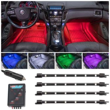 Imagem de LED Automotiva Decorativa Interna Carros Caminhões à Prova Dágua 4 Peças 7 Cores, LEDGLOW LU 7C, Vermelho