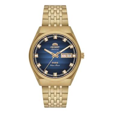 Imagem de Relógio Orient Masculino Yn6gg014 Dourado Em Aço Inox Azul-escuro