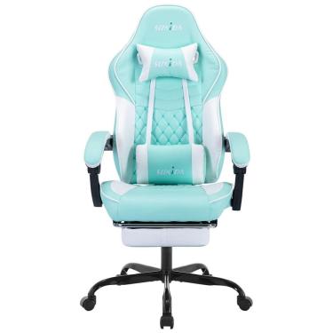 Imagem de Cadeira Gamer Ergonômica com Apoio para Lombar e Cabeça, SUKIDA, Azul