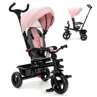 Imagem de Triciclo Infantil para Passeio HONEY JOY com Assento Ajustável 5 Estágios, Idade Recomendada 1 a 5 Anos, Rosa