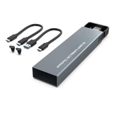 Imagem de Rocketek Adaptador De Gabinete Ssd Sata Nvme M.2 Alumínio, Usb 3.2 Gen 2 (10 Gbps) Para Pci-E M-Key/(B+M) Key, Suporte Externo Unidade Estado Sólido Uasp Trim Ssds 2242/2260/2280