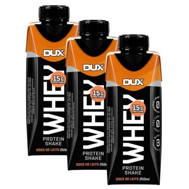 Imagem de Kit 3 Bebida Láctea UHT Whey Protein Shake Dux Sabor Doce de Leite com 15g de Proteína 250ml