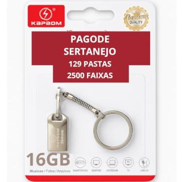 Imagem de Pen Drive 16GB Gravado Com Músicas Pagode e Sertanejo. 129 Pastas Com 2500 Faixas.