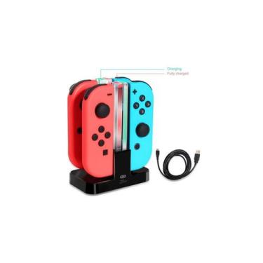 Imagem de Base de carregador quádruplo para Joy-Con TSN-875 com cabo USB - Light
