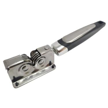 Imagem de Amolador Faca Afiador Tesoura Profissional Ventosa Canivete inox com cabo 6 roldanas mais duvarel(AFIADOR DE FACA INOX COM CABO)