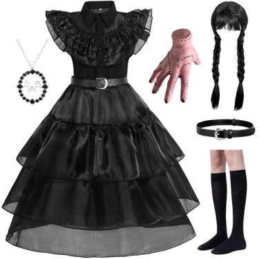 Imagem de Vestido de fantasia WYB preto para meninas Cosplay Halloween 4-12Y