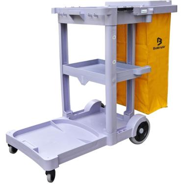 Imagem de Carro de Limpeza Funcional América Amarelo - CF2005 - BRALIMPIA