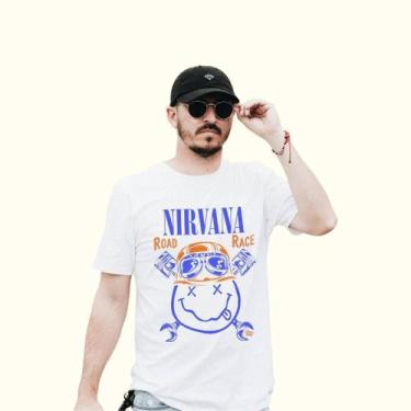 Imagem de Camiseta Masculina Estampada Nirvana - Johny Libre, Branco, P