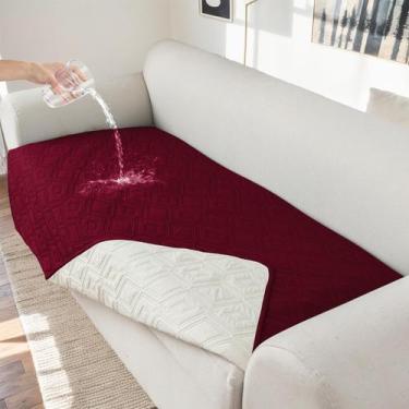 Imagem de Capa de sofá Genina 100% impermeável para 4 almofadas Wine