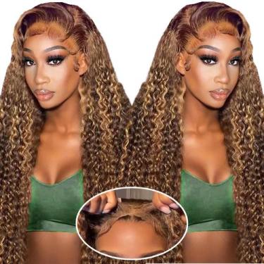Imagem de Peruca LuAija Highlight Ombre Curly Lace Front 26" 200% de densidade