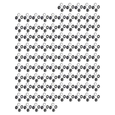 Imagem de Phefop Prendedor de Botão de Pressão, Construção Em Aço Inoxidável, Fácil Instalação 100 Conjuntos de Botões de Pressão de 11,5 Mm para Roupas e Artesanato Infantil (Rosto de contas pretas de metal)