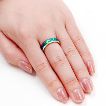 Imagem de Anéis de aço inoxidável de 6 mm que mudam de humor de cor sensível à temperatura, cores arco-íris/preto/prata/ouro/ouro rosa, alianças de casamento de ajuste confortável para mulheres, 8, Aço