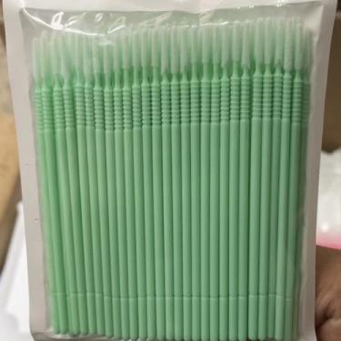 Imagem de Pacote com 100 pincéis microaplicadores descartáveis – Perfeito para extensões de cílios, rímel de sobrancelha e limpeza de cílios postiços verdes