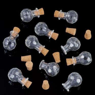 Imagem de 10 frascos de vidro de 2,15 x 1,5 cm (0,85 x 0,59 polegadas) Recipientes de contas com rolha de cortiça Garrafa de desejos para embalagem de armazenamento de contas, faça você mesmo artesanato feito à