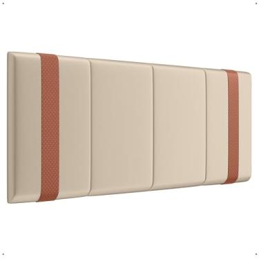 Imagem de Cabeceira Estofada Suspensa 140/160cm Suede e Couro Sintético | Para Cama Casal e Queen(PARISE 1.60 BEGE)