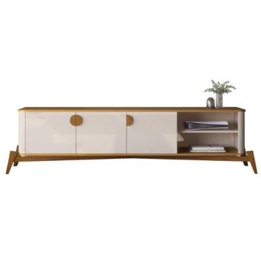 Imagem de Rack Bancada Buriti 1.8 TV Até 70 Pol. Pés de Madeira Maciça - JB BECH