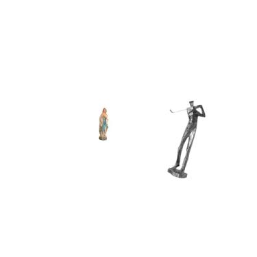 Imagem de Fenteer Estatueta Da Virgem Maria Jogando Golfe, Escultura Da Virgem Maria Luterana, Obra de Arte Moderna de Golfista, Estátua Decorativa em Resina para Escri