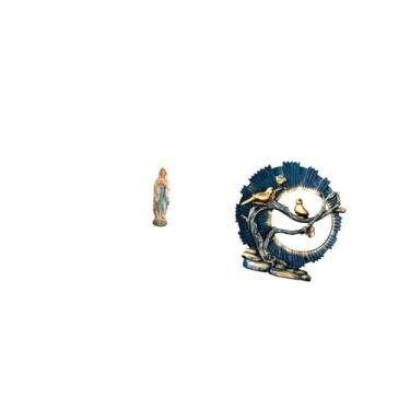 Imagem de Fenteer Estatueta Decorativa de Resina Da Virgem Maria, Lady, Obra de Arte Do Abençoado Jesus, para Escritório, Carro, Casa, Estante, Sala de Estar, Me