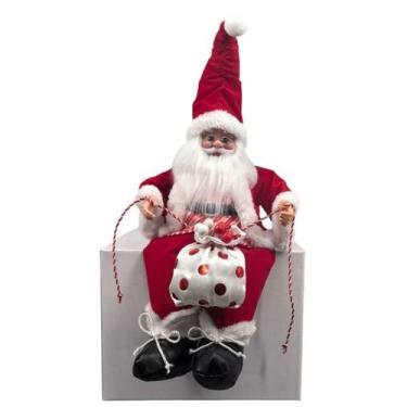 Imagem de Papai Noel Vermelho Listrado Musical 40cm - Zona Livre