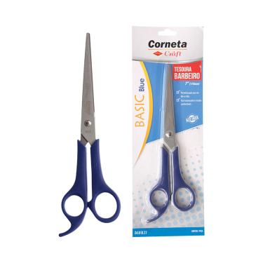 Imagem de "Tesoura Basic Blue Barbeiro 7"" Corneta"