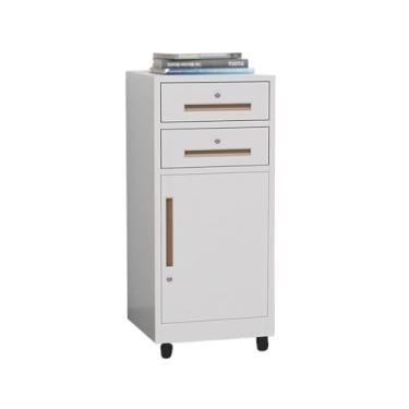 Imagem de Armário de Arquivos Arquivo multifuncional e arquivo armário de aço gaveta dupla varanda estante armazenamento escritório com bloqueio(Branco)