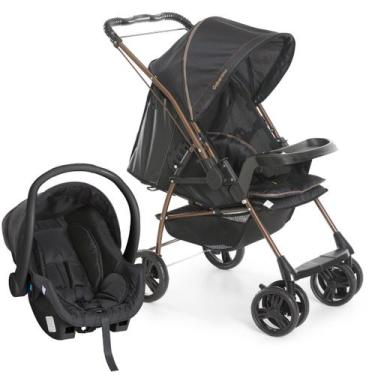 Imagem de Kit Carrinho de Bebê Milano Galzerano e Bebê Conforto Cocoon, Preto Co