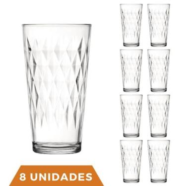 Imagem de 8 Copos Vitrage 350ml Agua Vidro Transparente Suco Nadir - NADIR FIGUE