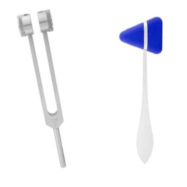 Imagem de Kit Diapasão Médico 128 Cps + Martelo Neurológicos Taylor - BIC