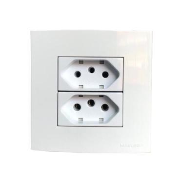 Imagem de Tomada Dupla Móvel Marmore Drywall Gesso Granito Móveis Pedra Embutir 