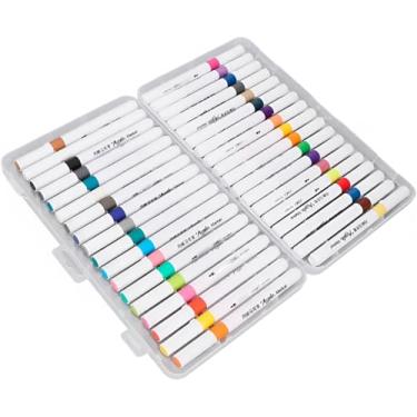 Imagem de Conjunto de Marcadores Acrílicos, 12 Cores Permanentes, Ponta Média 1.0mm, para Arte e Desenho Artístico, Material Plástico, Grip Ergonômico, Estojo com 12 Unidades
