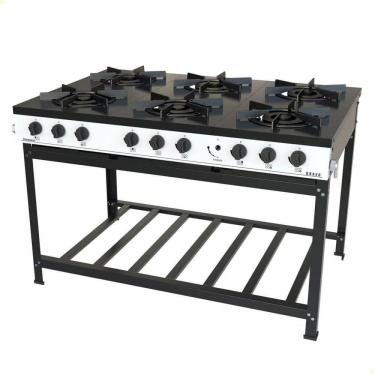 Imagem de Fogão Industrial Venâncio a Gás GLP Bravo 6 Bocas Branco BR6BBR