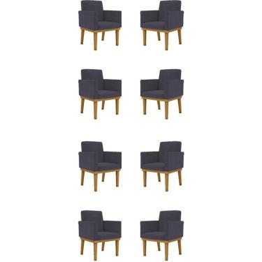 Imagem de Kit 8 Poltronas Reforçada Cinza